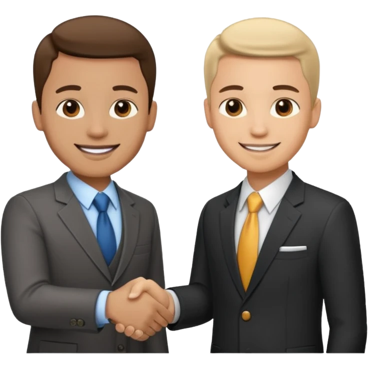 a video editor handshaking with a castomer emoji