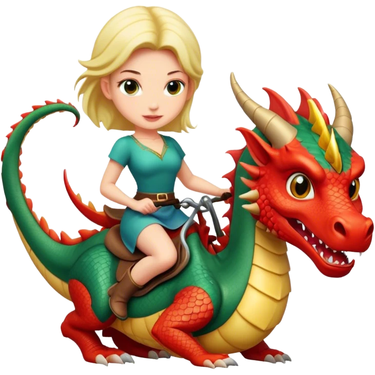 Woman dragon rider  emoji