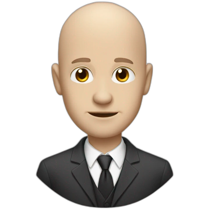 white bald man with suit with huge dark facial hear emoji
