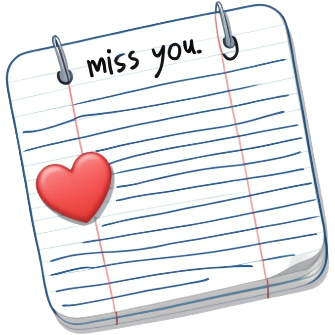 “I miss you” note emoji