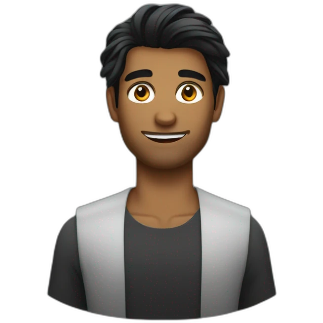 hot sri lankan guy with black curtain hair emoji