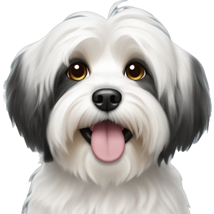 Black and white Havanese dog emoji