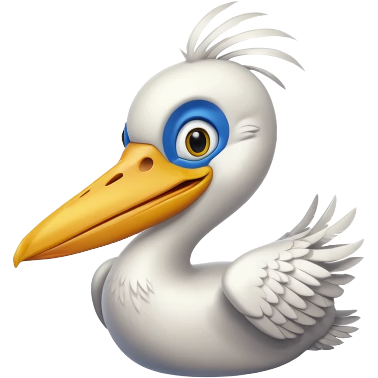 Create a really simple cartoon pelican emoji that i can copy and paste into text emoji
