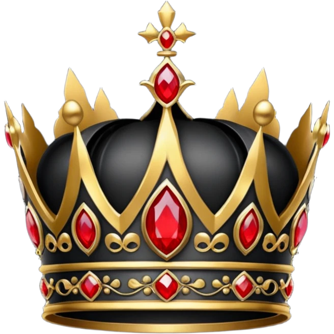 Black crown with red jewels emoji