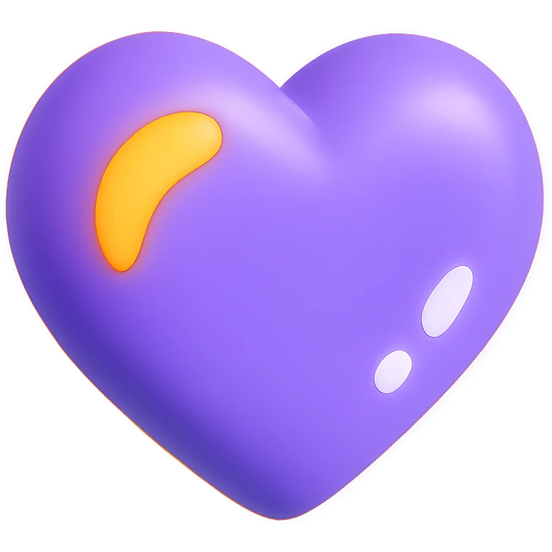 purple heart, shiny, no text emoji