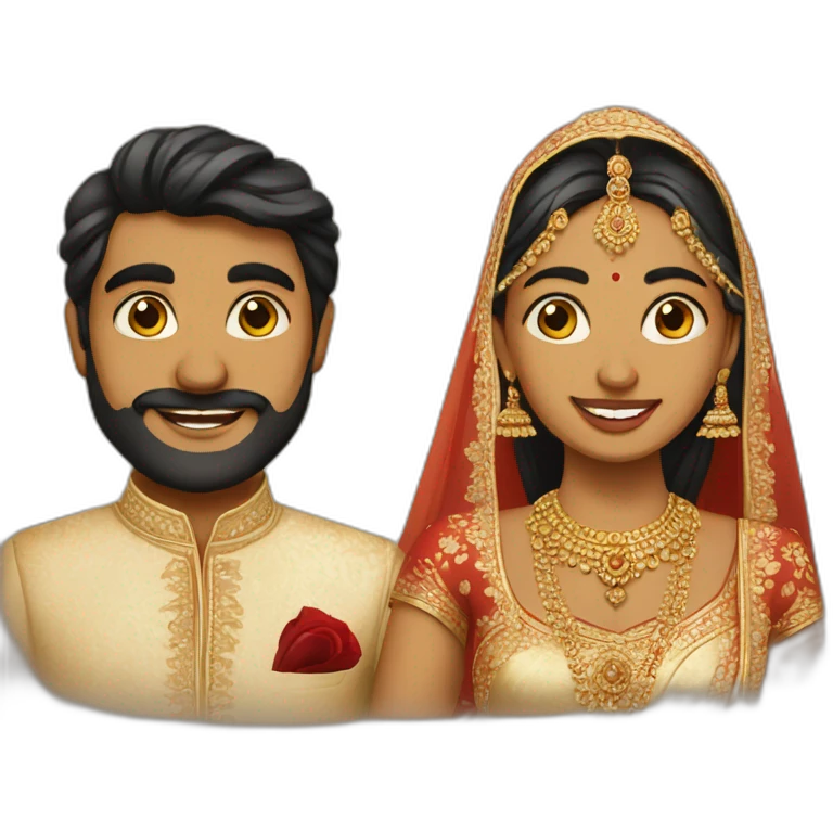 indian bride and groom emoji