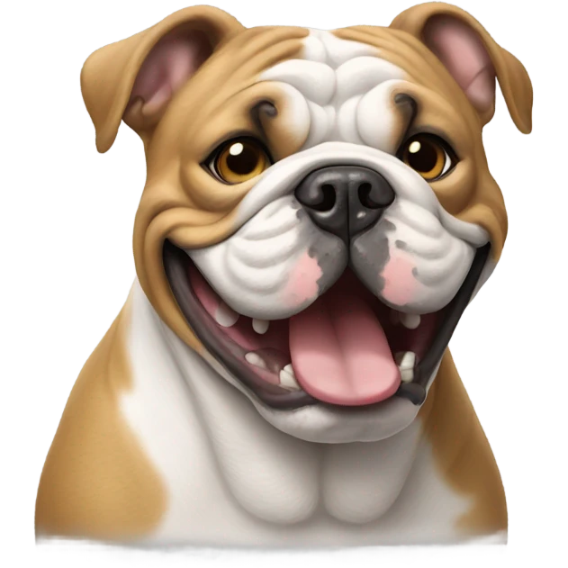 English bulldog smiling emoji