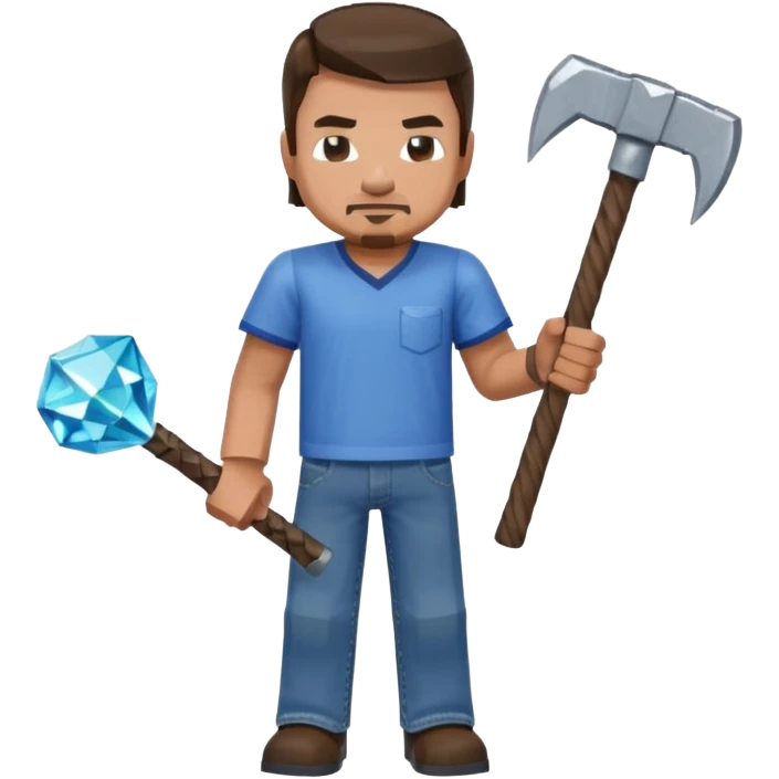 Minecraft steave in real minecarft game style emoji