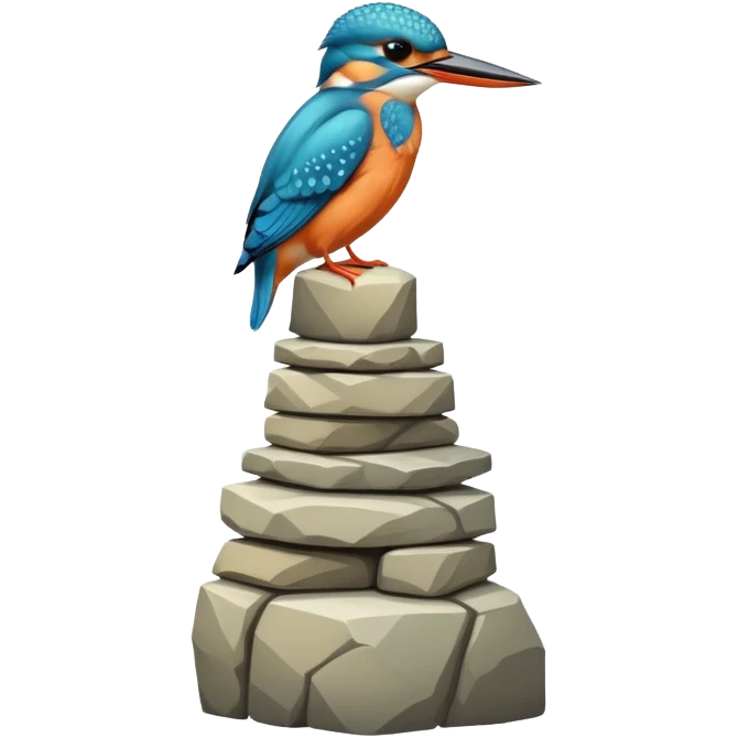 kingfisher bird on top of a tower emoji