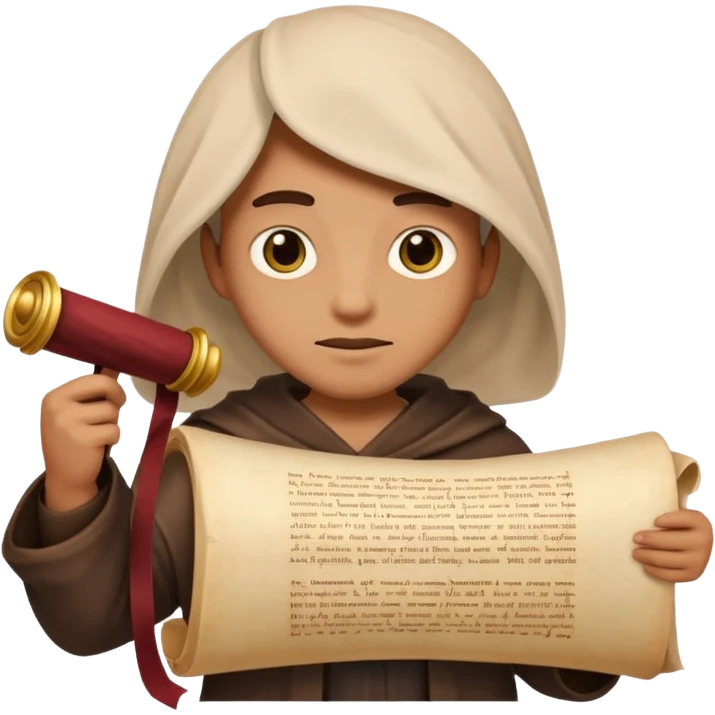 person with old scroll judgment emoji style emoji