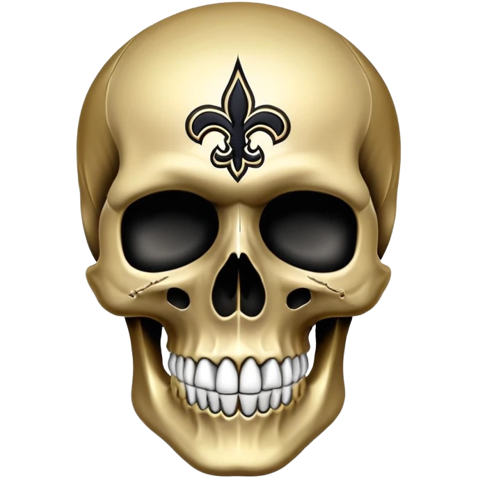 skull in New Orleans Saints colors (black and gold) emoji
