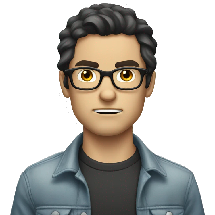 angry white boy long dark hair glasses emoji