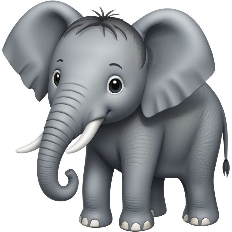 animal elephant with Mullet hairstyle emoji