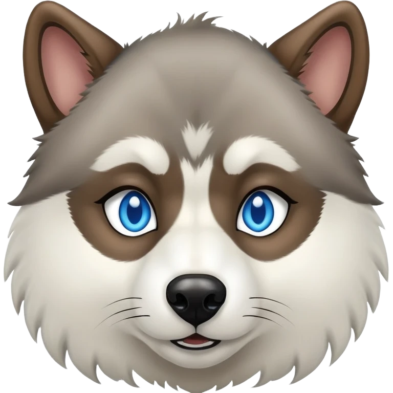 Wooly agouti husky with blue eyes emoji