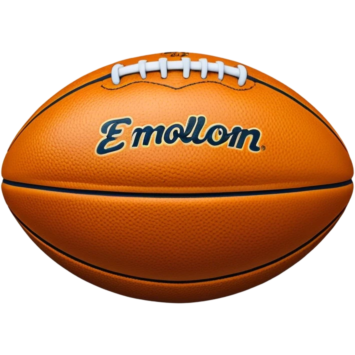 Cinematic Realistic image of an AFL ball with a rugged, textured leather surface and vibrant markings, rendered in rich detail with subtle signs of wear, set against a dynamic sports backdrop under energetic lighting emoji