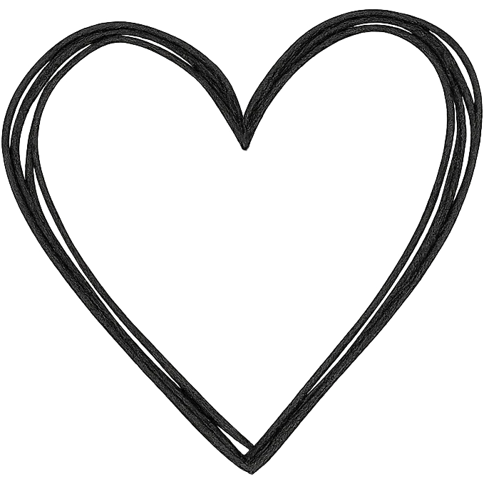 heart icon, hand drawn black outline emoji