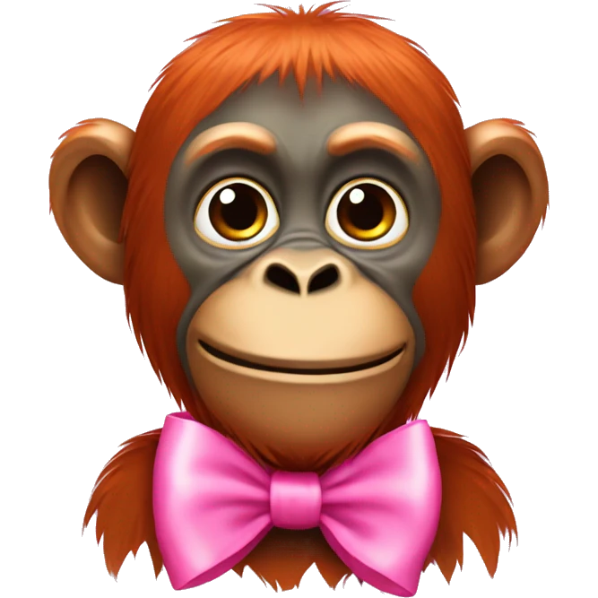 Orangutan with pink bow  emoji