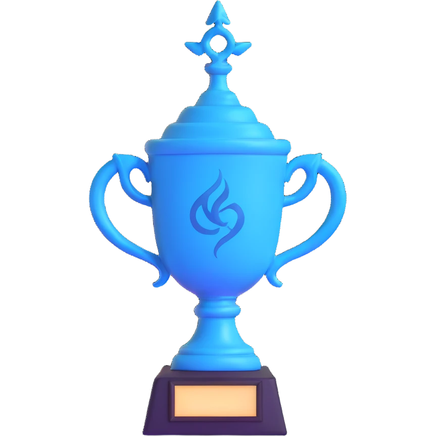 Triwizard Cup trophy with serpent handles, glowing blue magical cup from Harry Potter emoji