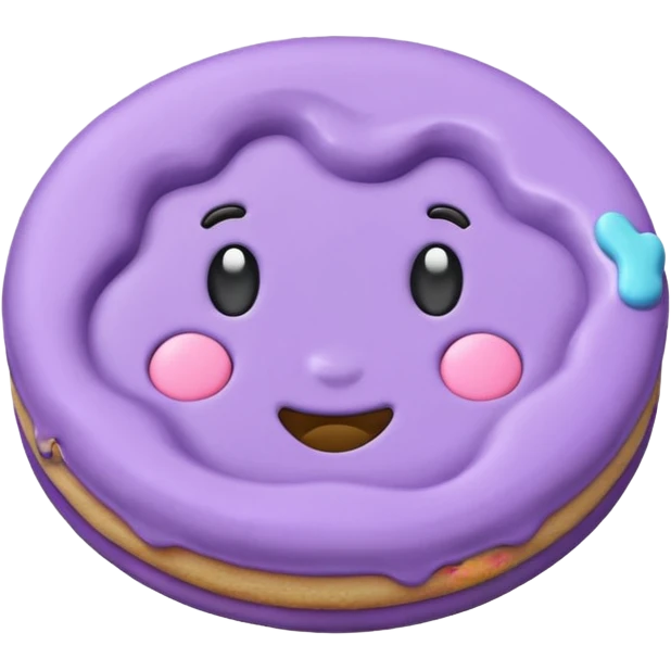  a pastel purple cookie with soft crumbly  emoji