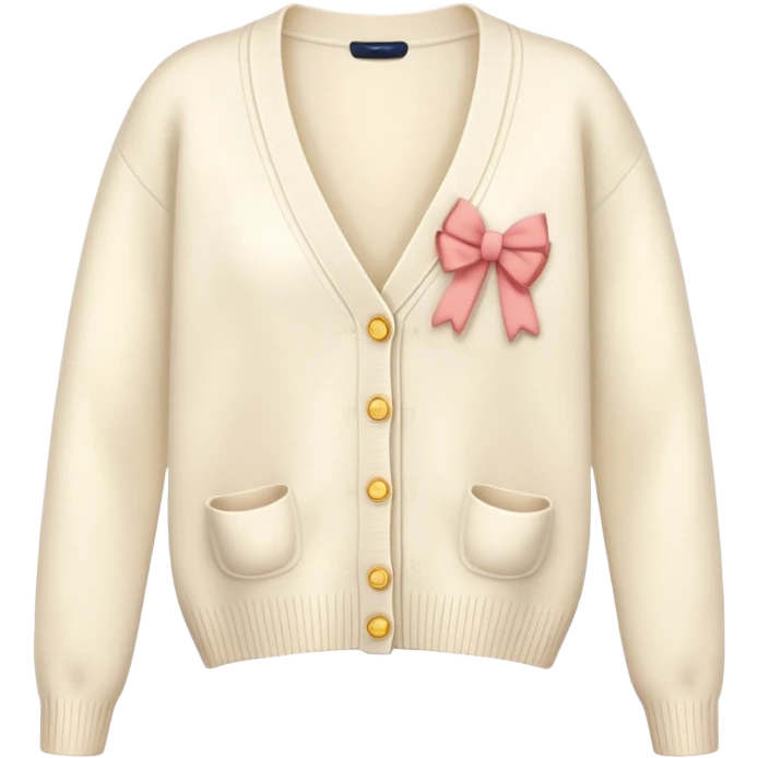 Cream cardigan with bows emoji