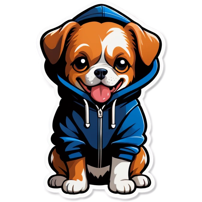 Dog wearing a hoodie emoji