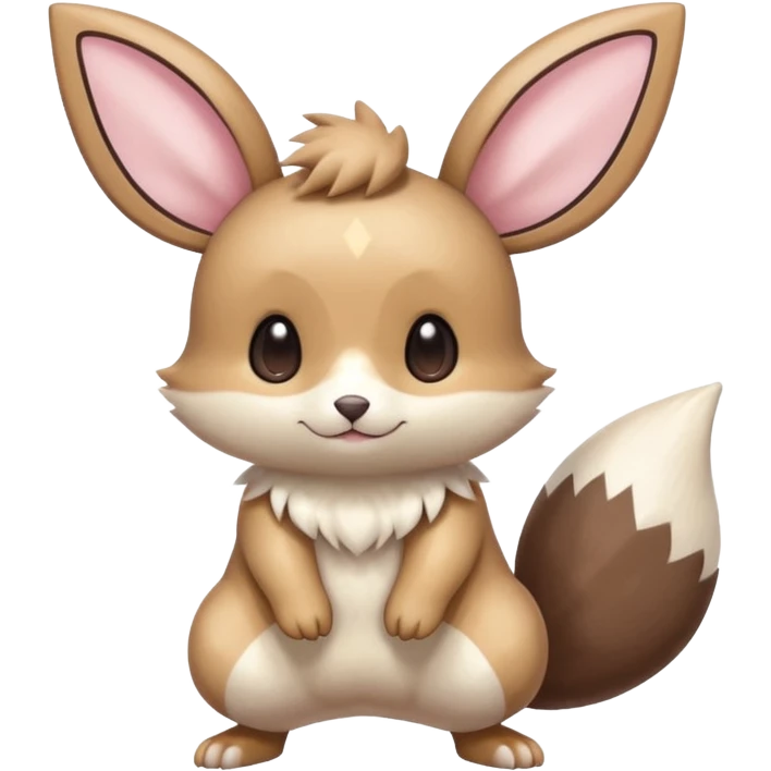Kawaii Shiny Colorful Pastel Pichu-Minccino-Furret-Emolga-Eevee-fusion Full Body emoji