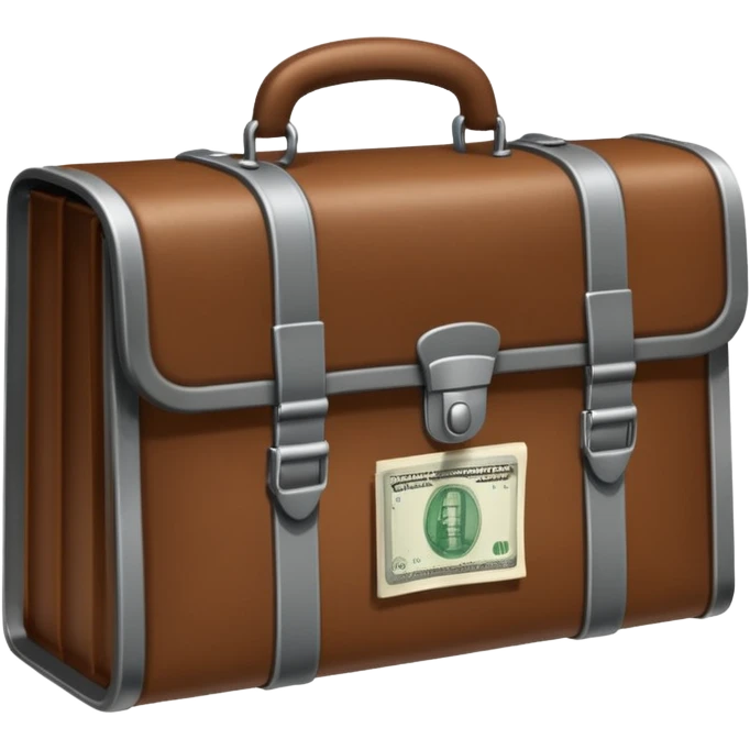 a briefcase with money, and in front of it a prison grate emoji