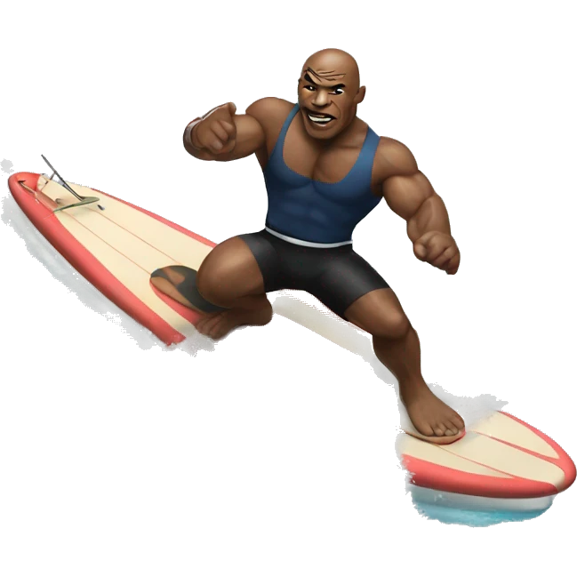 Mike Tyson surfing on a yacht  emoji