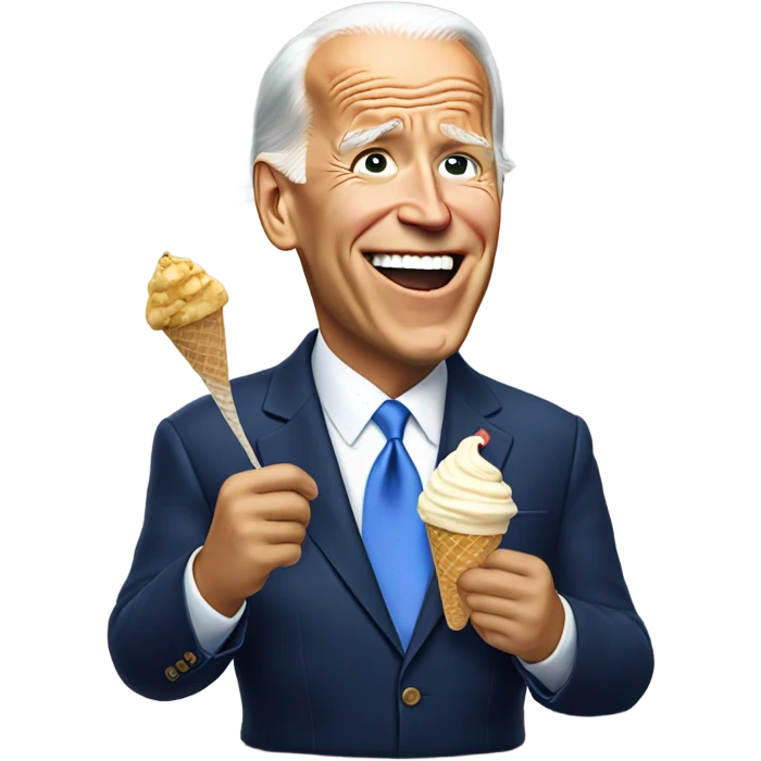 Joe Biden eating ice cream emoji