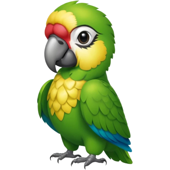 green parrot with shirt emoji