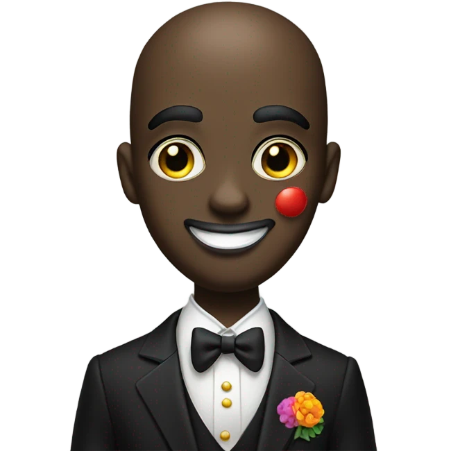 Groom in clown makeup and black suit  emoji
