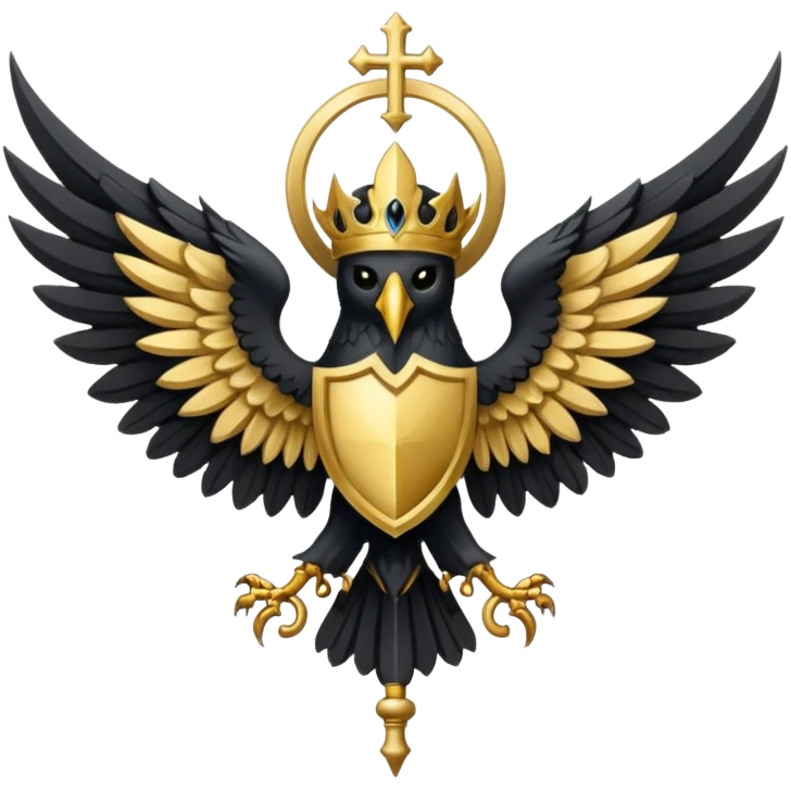 holy saint emblem with black wings lucifer emoji