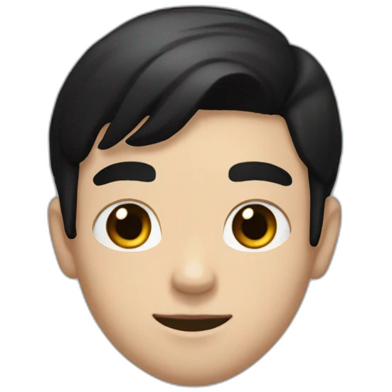 À White boy with black hair and black eyes playing ps5 emoji