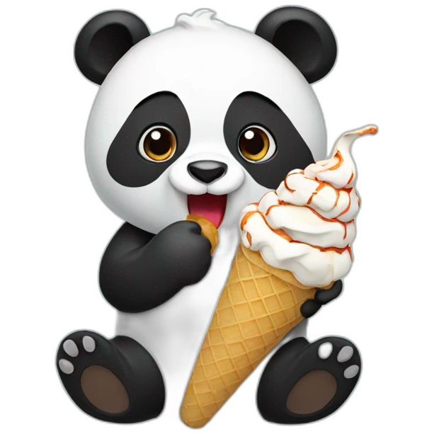 Panda eating ice cream emoji