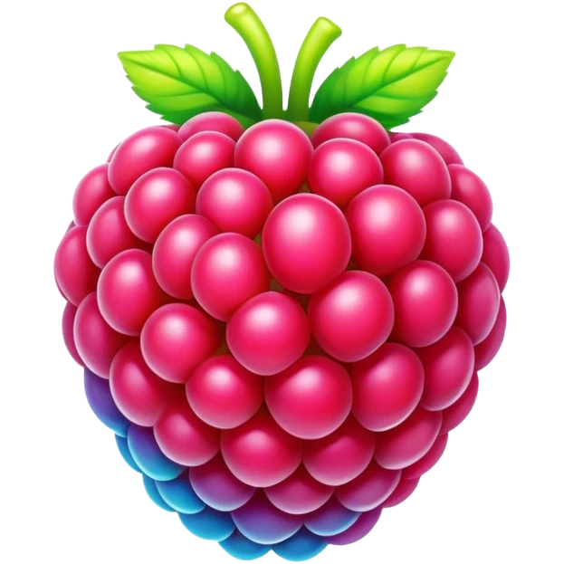 A rainbow raspberry emoji