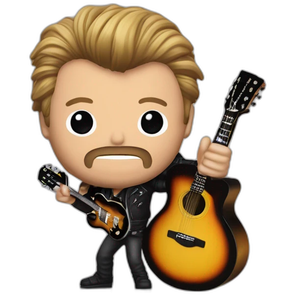 Johnny Hallyday avec une guitare less paul emoji