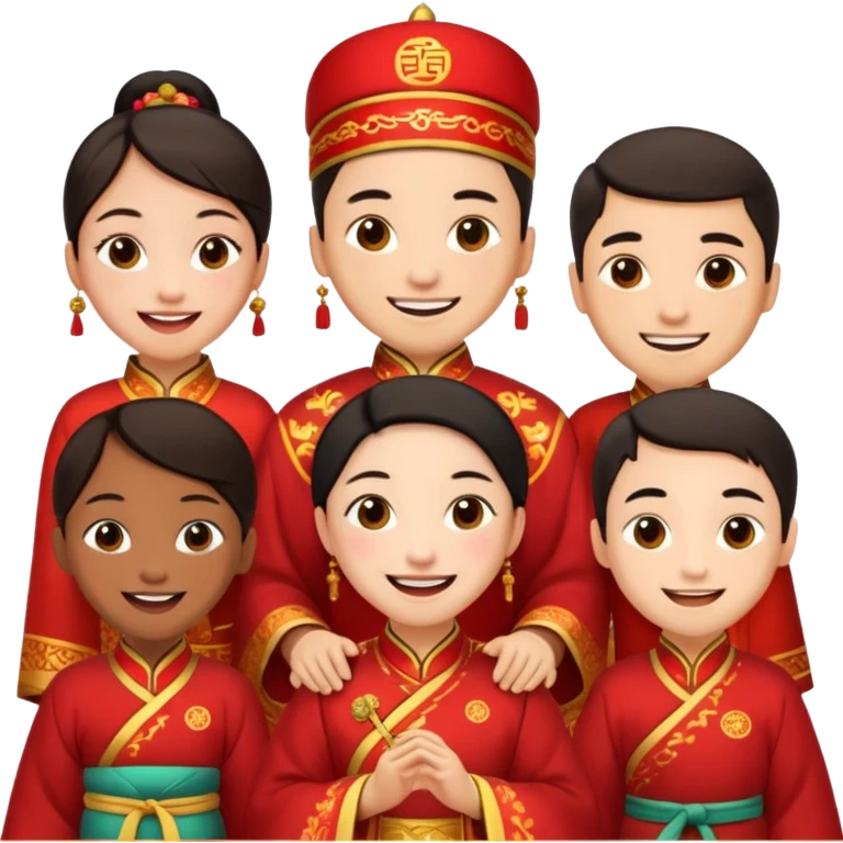 a bunch of friends emoji and they are chinese emoji