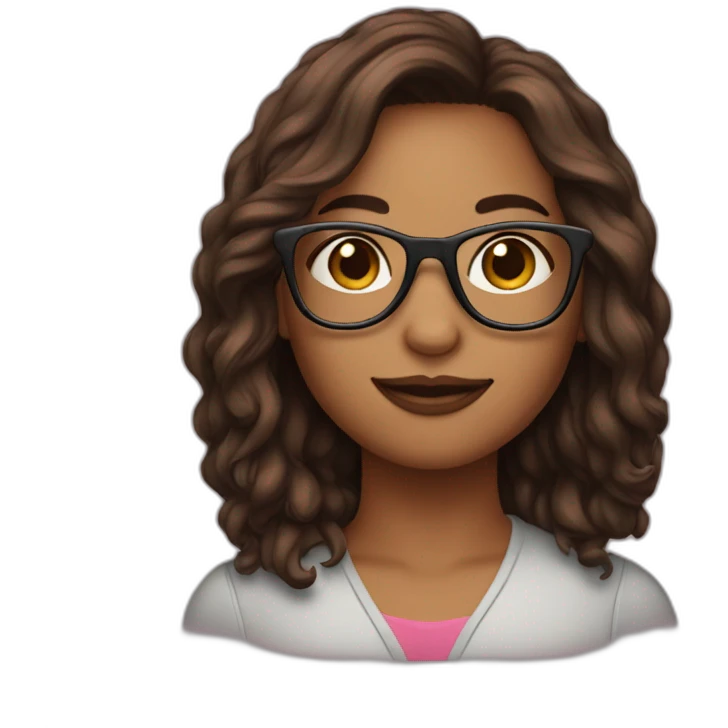 woman with glasses and bron hairs plus beaver emoji
