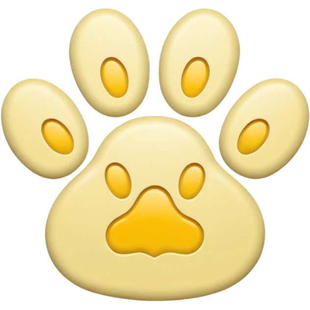 a pastel yellow pawprint emoji