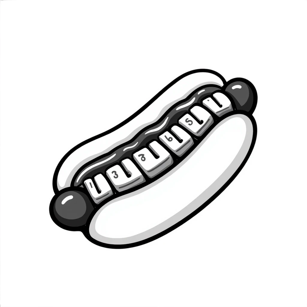 hotdog with a T9 keyboard emoji