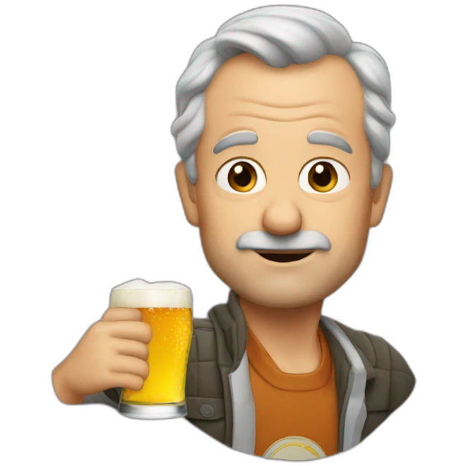 donal trimp drinking beer emoji