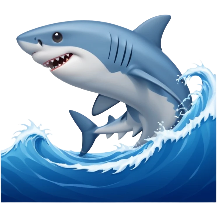 Shark standing in front of a wave with blue Nikes shoes emoji