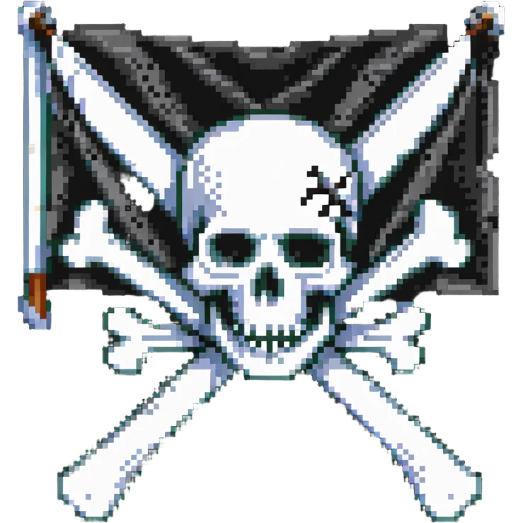 pirate flag with skull and crossbones, jolly roger emoji