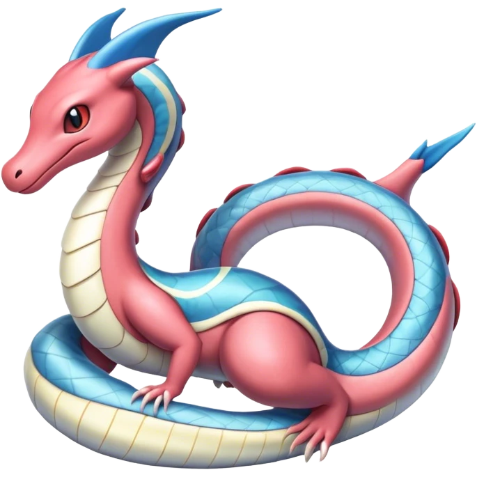 Milotic-Seviper-Dragonair-Dratini-hybrid, full body, two legs, two hands emoji