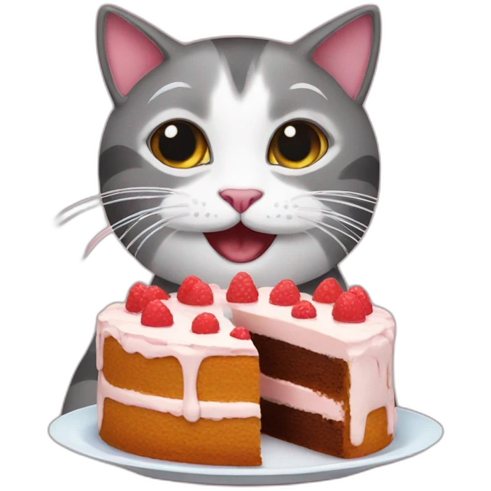 cat eating cake emoji