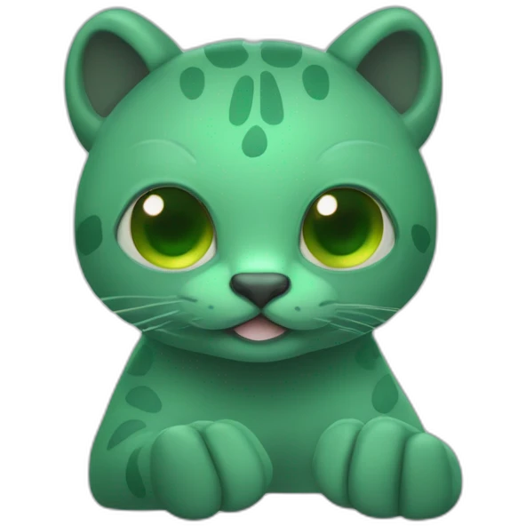 elebora un emojis que sea un gato negro con rayos en las manos y ojos saltones de color verde, que tenga bufanda y un tridente en la mano emoji