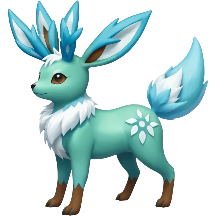 Stantler-Glaceon-Skiddo-Amaura-Flareon-Virizion-fusion-Pokémon-monster (full body) emoji