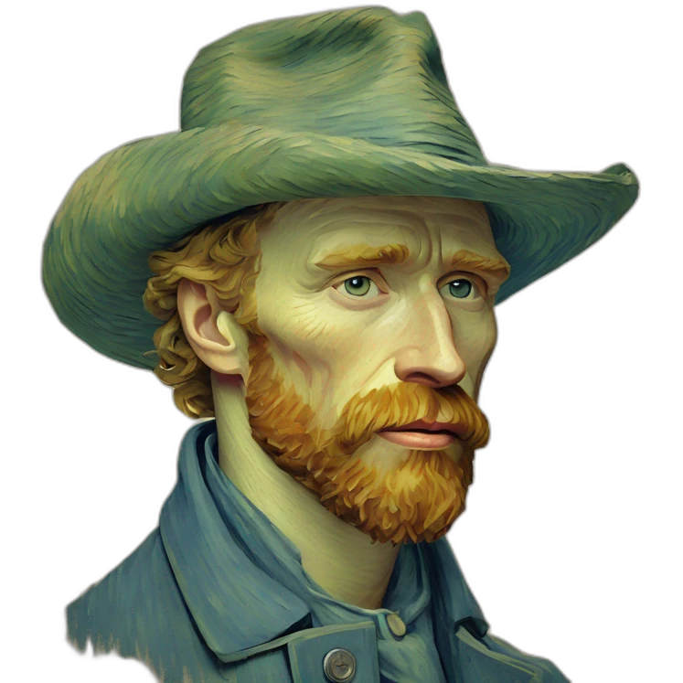 Vincent Van Gogh pintando emoji emoji