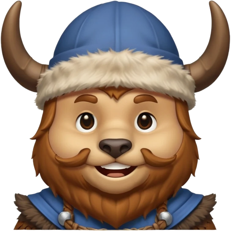 a cartoon Viking bear with horned cap emoji