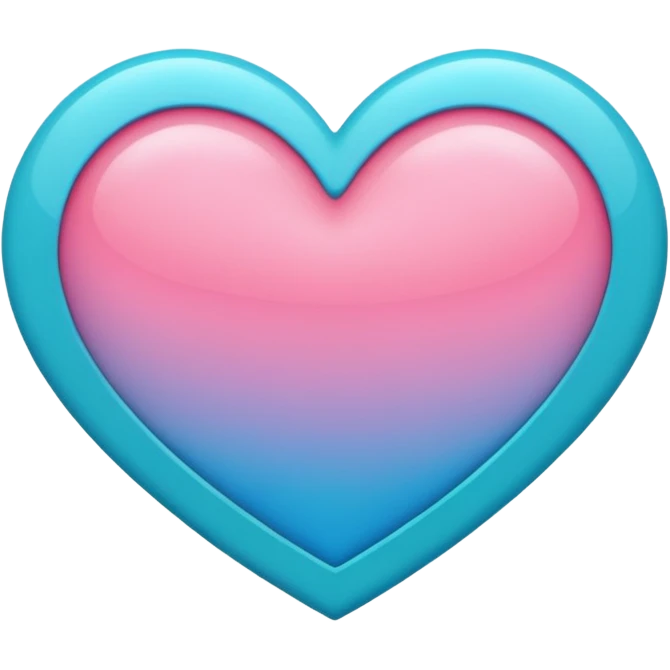 A big love heart in blue, pink and teal. emoji